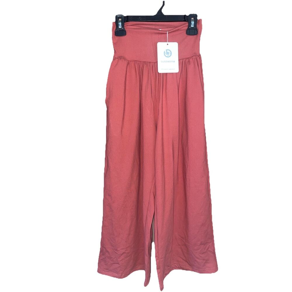 Bubblelime Palazzo Pants Rose Pink Size XS With Pockets And Hi Waist